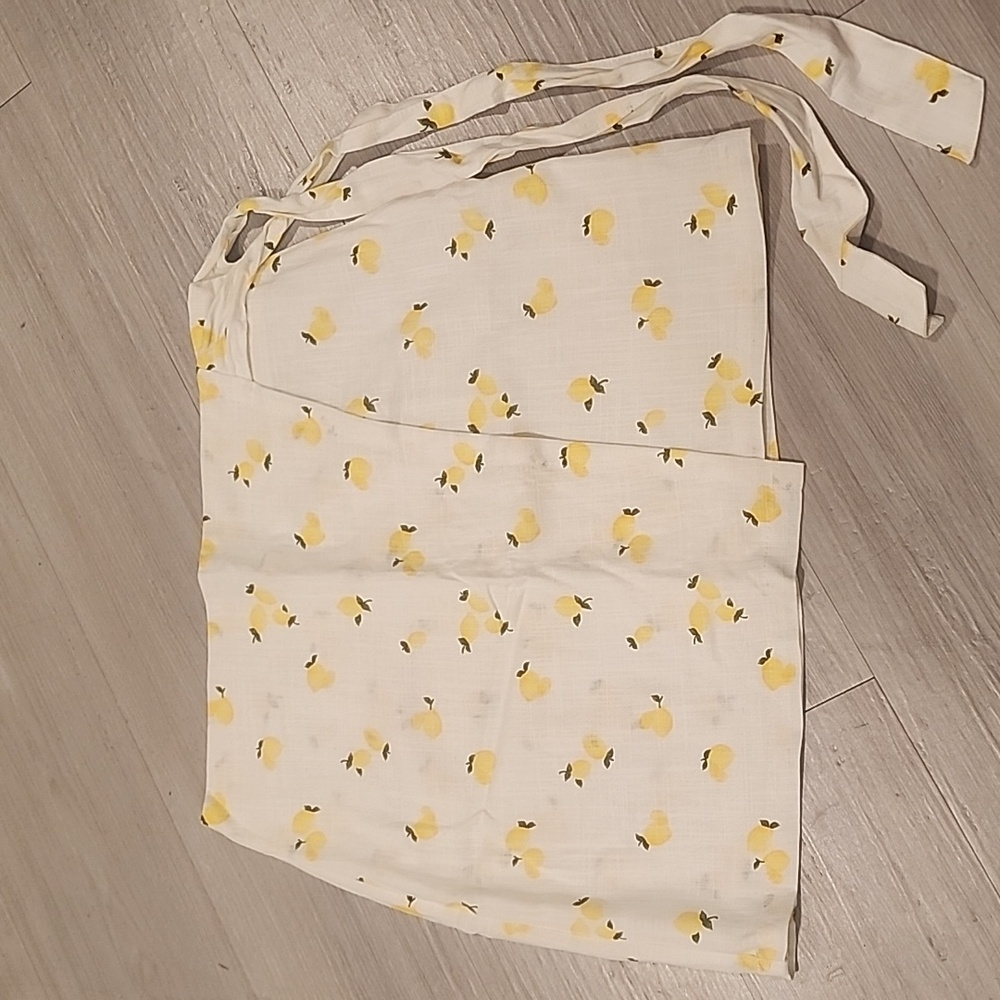 Forever 21 White and Yellow Mini Skirt